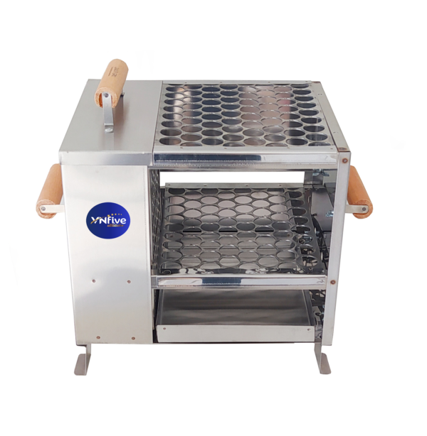 Churrasqueira para Apartamento Ecológica sem Fumaça Pequena Aço Inox 430 Escovado 2 Grelhas - 33x27x27 - Imagem 2
