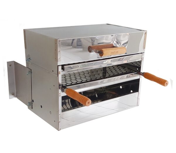Churrasqueira de Parede a Carvão de Inox a Bafo com Tampa 45X26X35,5 - Imagem 3