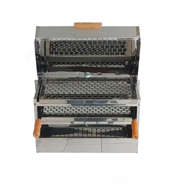 Churrasqueira de Parede a Carvão de Inox a Bafo com Tampa 45X26X35,5 - Imagem 4
