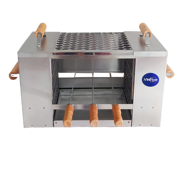 Churrasqueira para Apartamento de Parede Ecológica sem Fumaça Média Aço Inox 430 Escovado - 2 Grelhas + 3 Espetos - 45x27x27 - Imagem 2