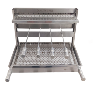 Grill Churrasqueira Apartamento Suporte Flutuante Fundo 54X45 4 Espetos