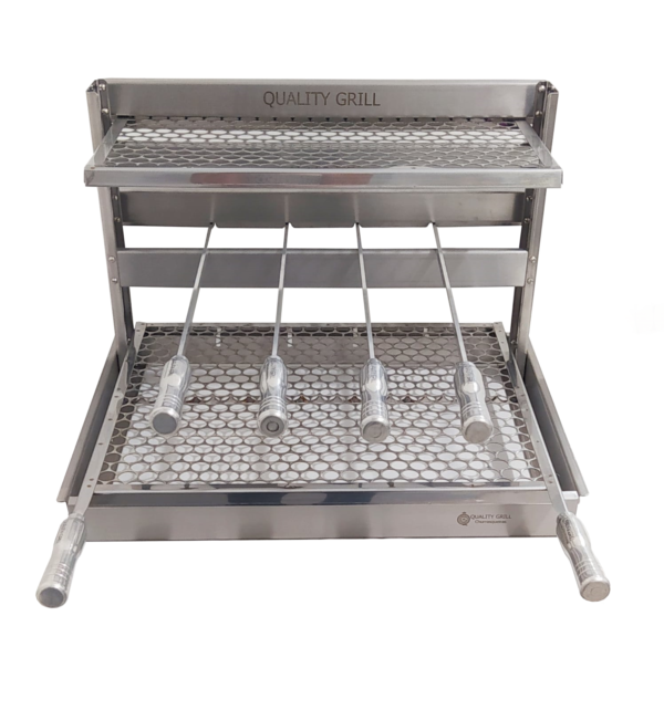 Grill Churrasqueira Apartamento Suporte Flutuante Fundo 54X45 4 Espetos